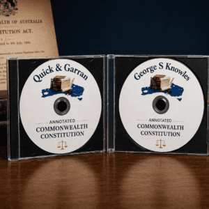 Quick and Garran and George S Knowles annotated Commonwealth Constitution twin CD pack