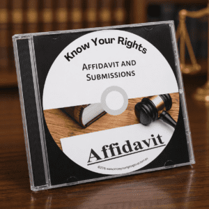 Know Your Rights affidavit and submissions CD with legal document templates and examples