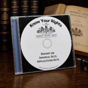 Know Your Rights Imperial Acts Application Act report CD in jewel case with historical legal books background