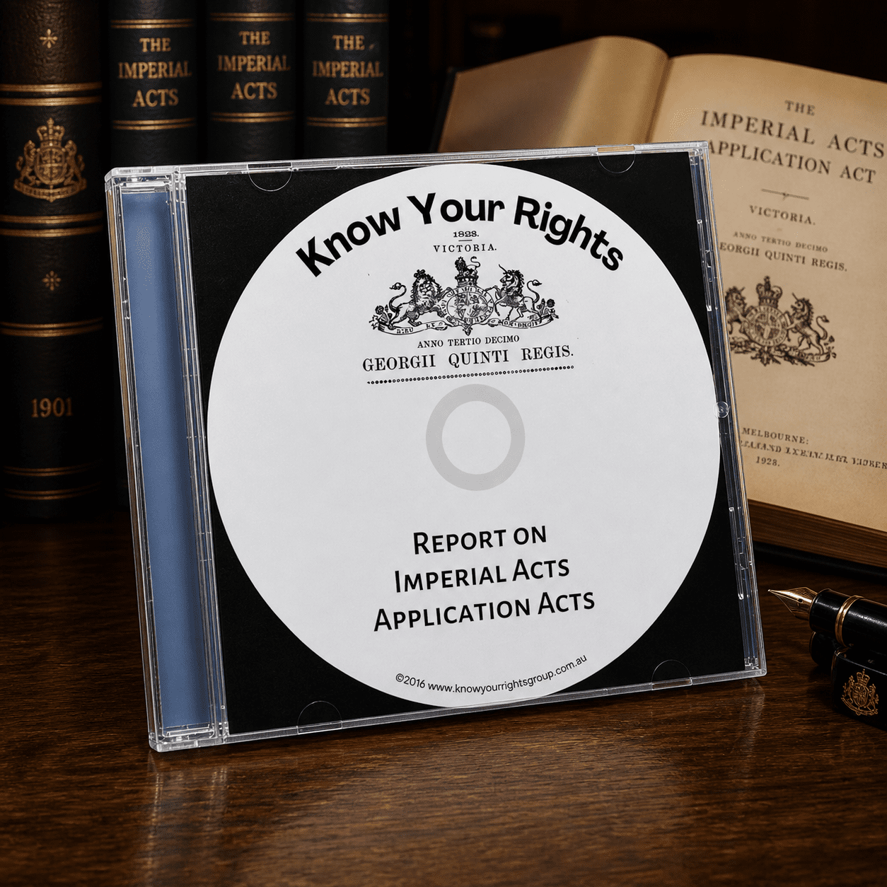Know Your Rights Imperial Acts Application Act report CD in jewel case with historical legal books background