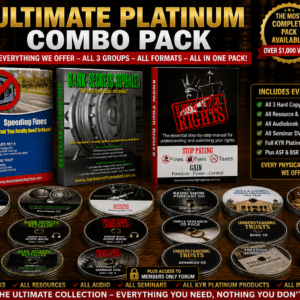 Ultimate Platinum Combo Pack featuring three core books and CD stacks on a premium wooden surface with a legal-themed background